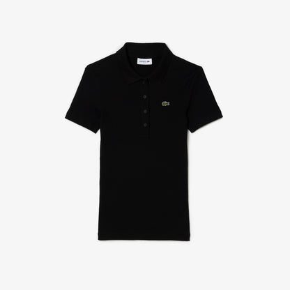 Lacoste L.12.d Kadın Slim Fit Organik Pamuk Siyah Polo