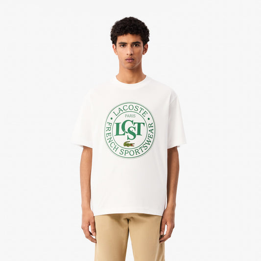 Lacoste Loose Fit Erkek Beyaz T-shirt