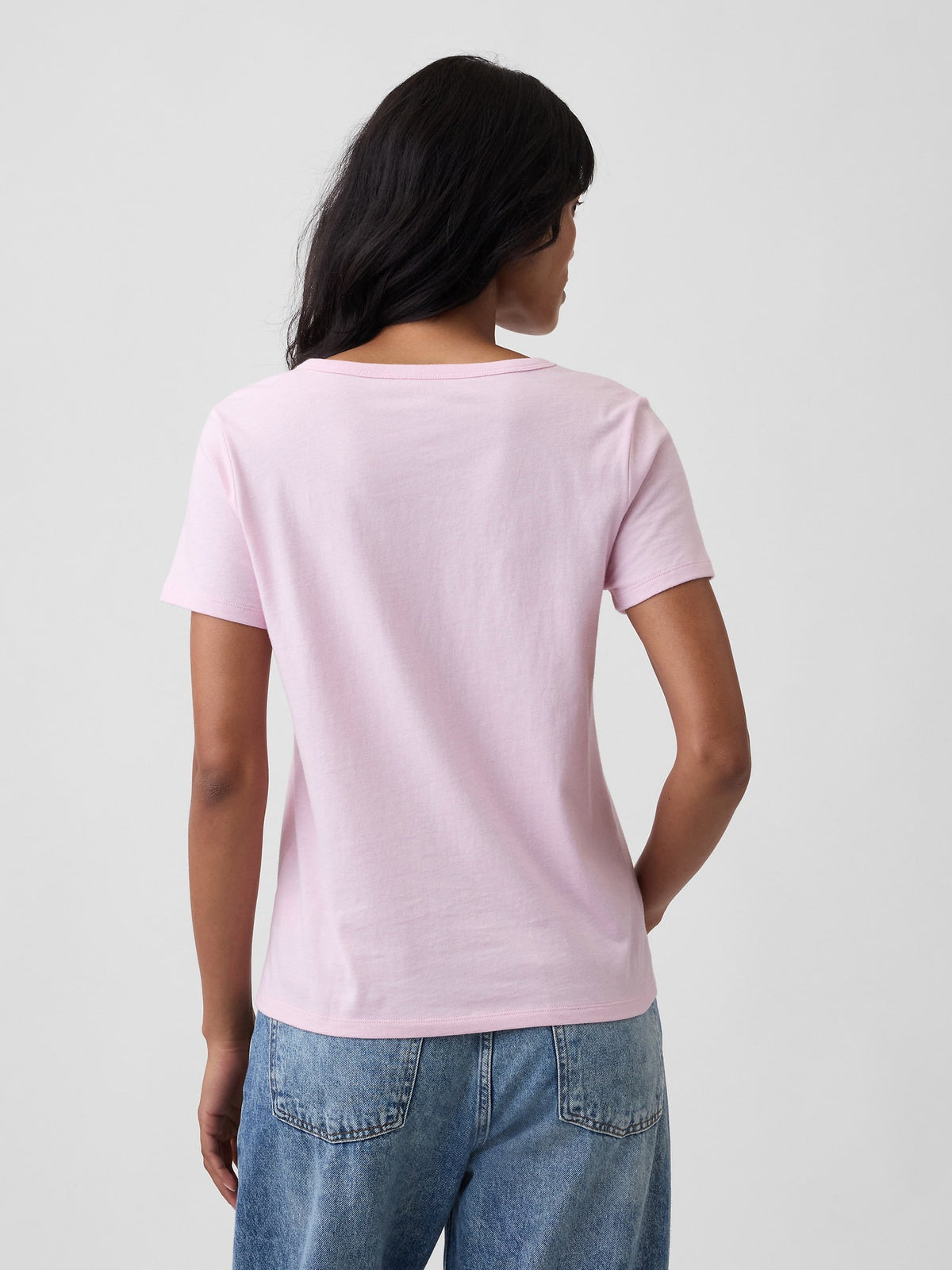 Açık Pembe Favorite V-yaka T-shirt