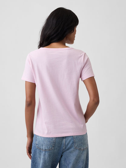 Açık Pembe Favorite V-yaka T-shirt