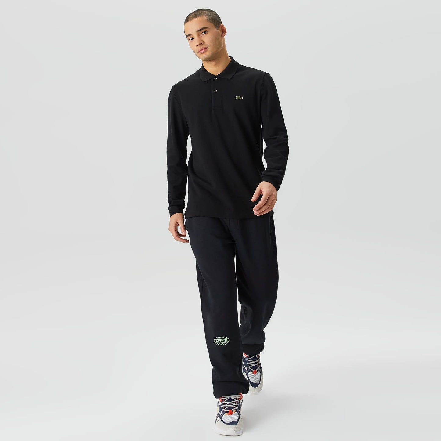 Lacoste Erkek Classic Fit Uzun Kollu Siyah Polo