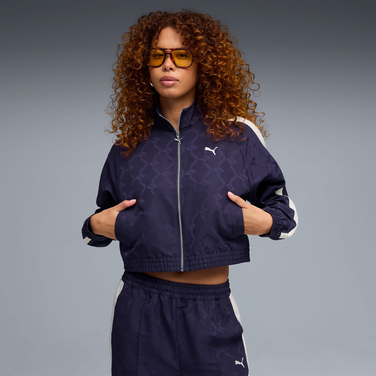 Puma T7 Jacquarded Kadın Mor Ceket
