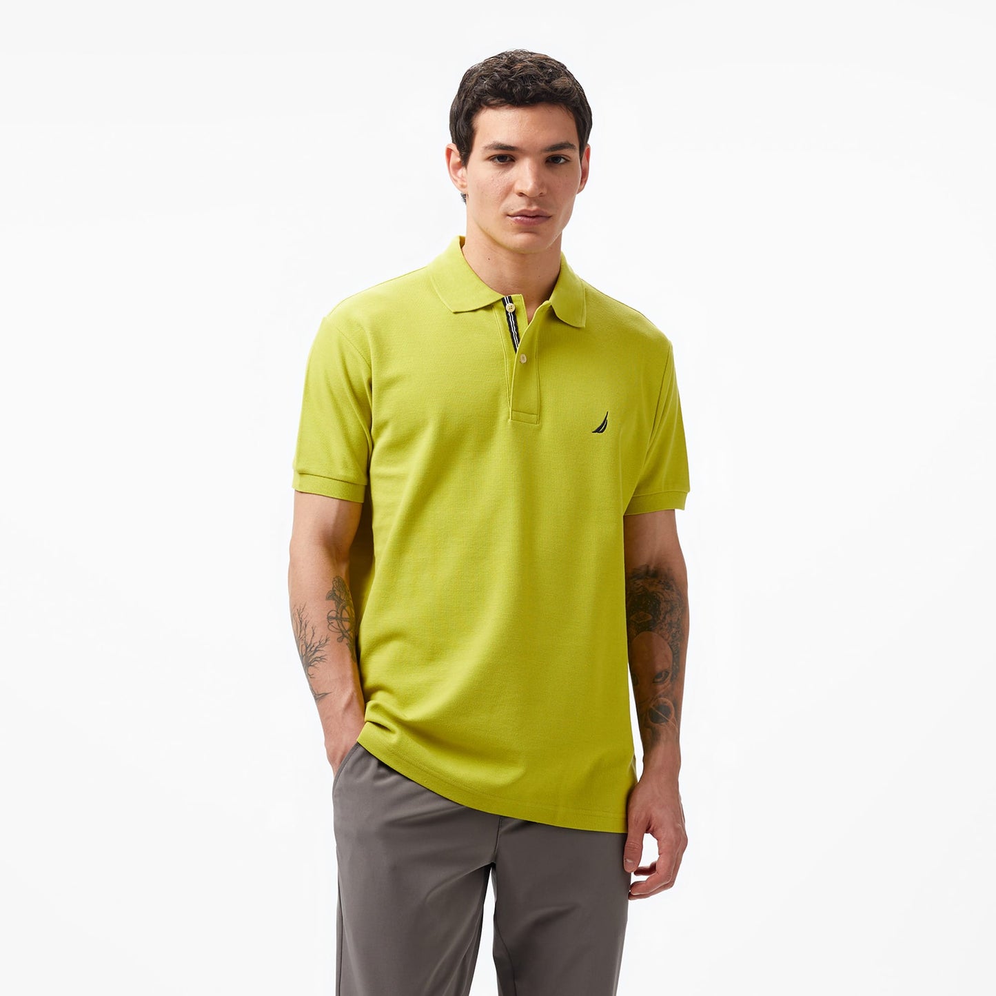 Nautica Erkek Yeşil Classic Fit Kısa Kollu Polo Yaka T-shirt