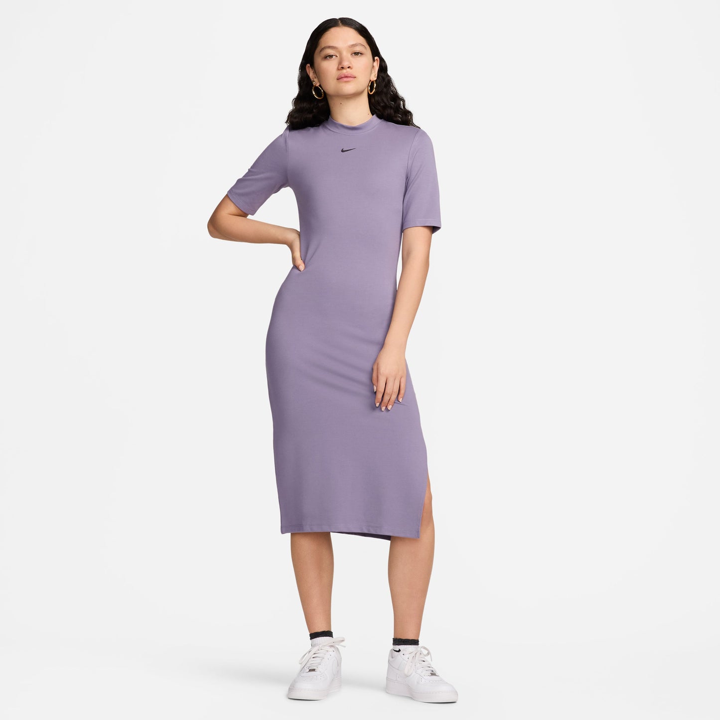 Nike Sportswear Essential Kadın Mor Elbise