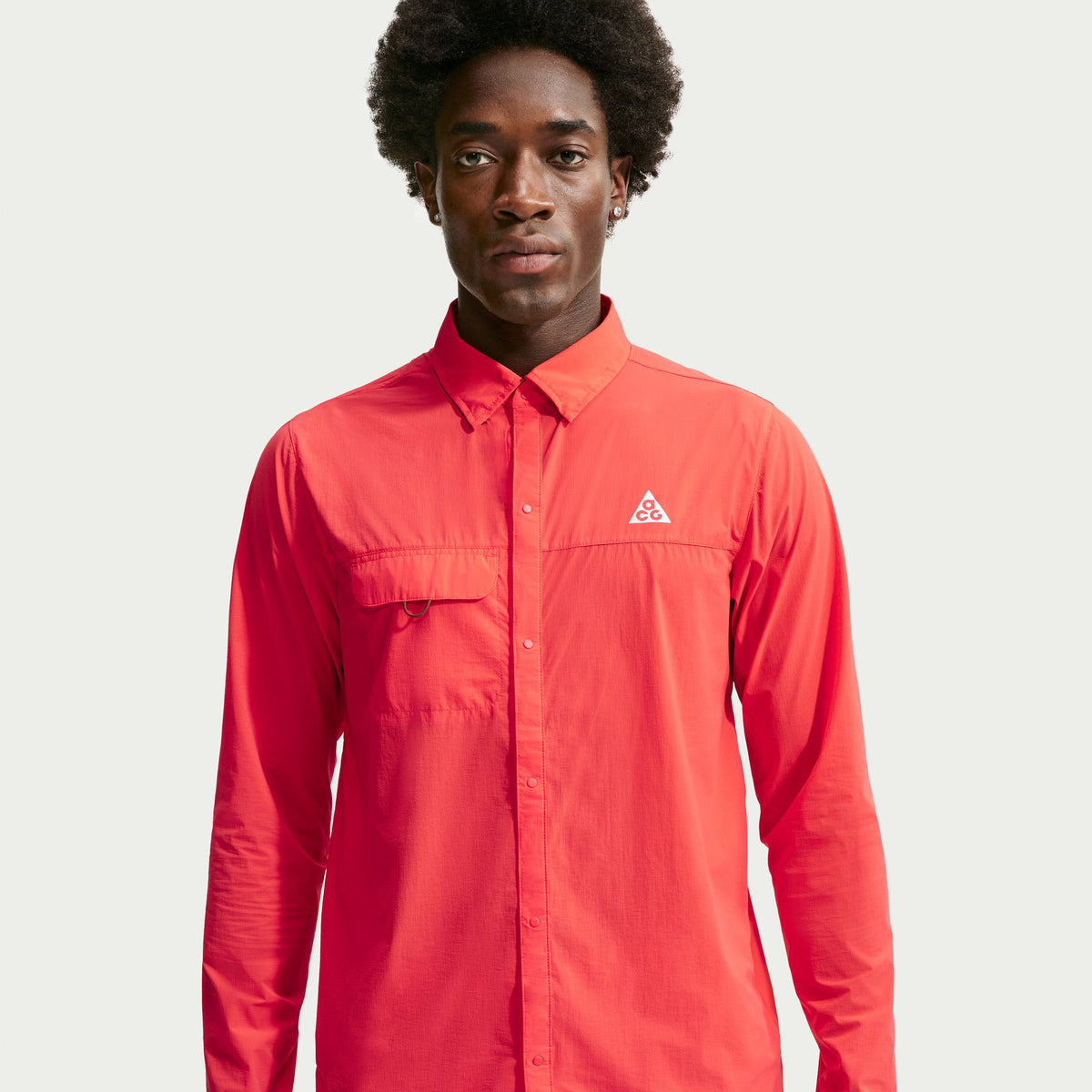 Nike M Acg Aireez Btn Ls Erkek Kırmızı T-shirt