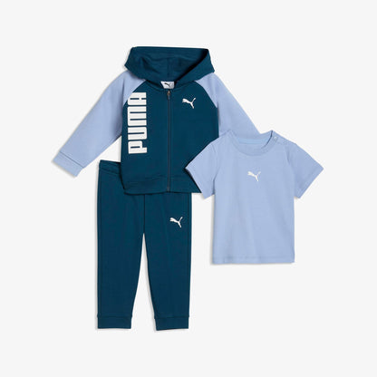 Puma Hooded Full Zip Çocuk Mavi Eşofman Takımı
