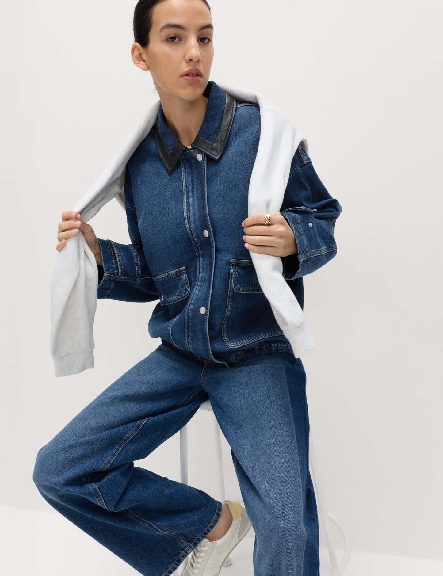 Denim Bomber Ceket