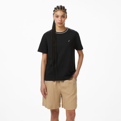 Nautica Kadın Siyah Regular Fit T-shirt