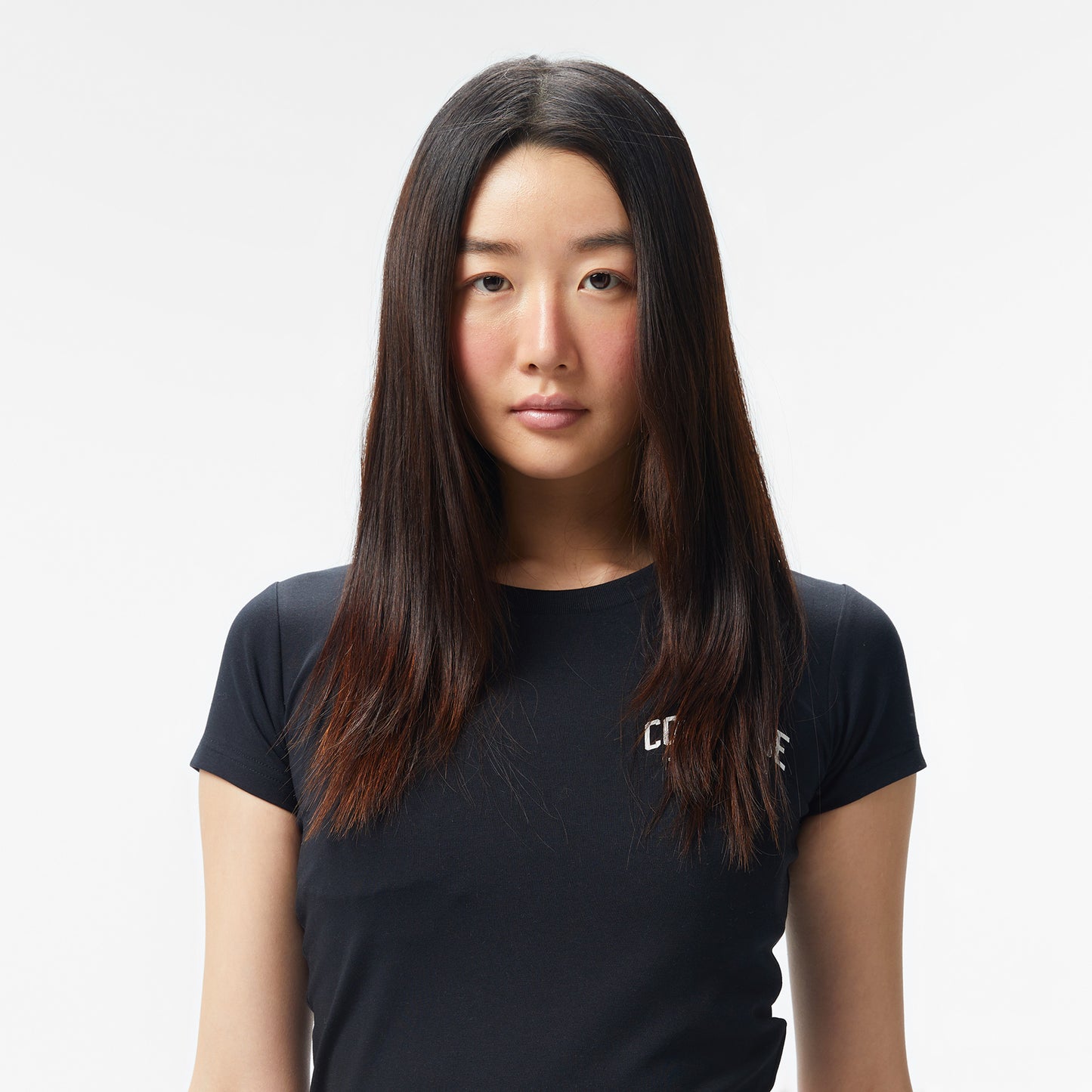 Converse Classic Kadın Slim Fit Baskılı Siyah T-shirt