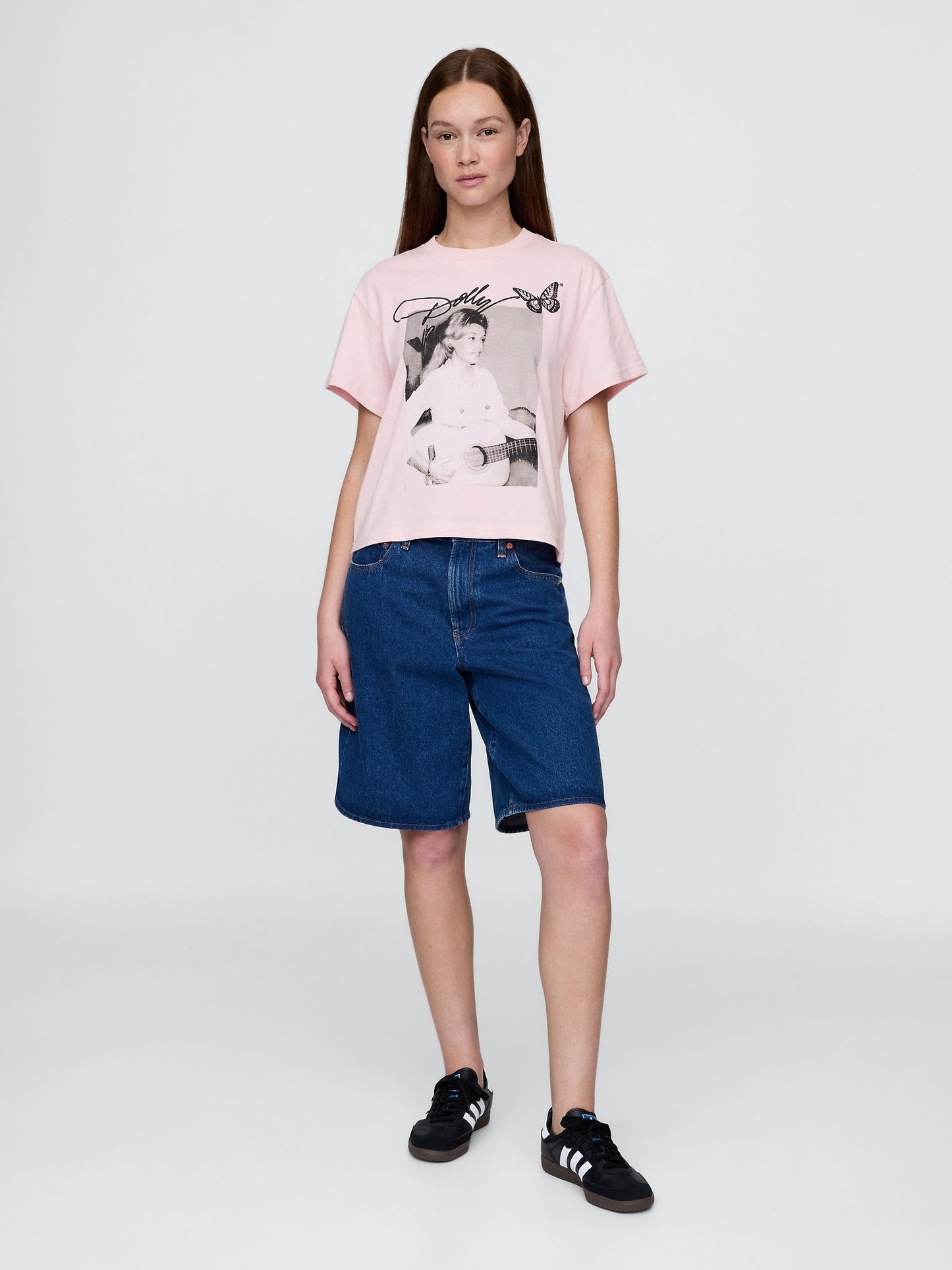 Pembe Dolly Parton Relaxed Grafik T-shirt