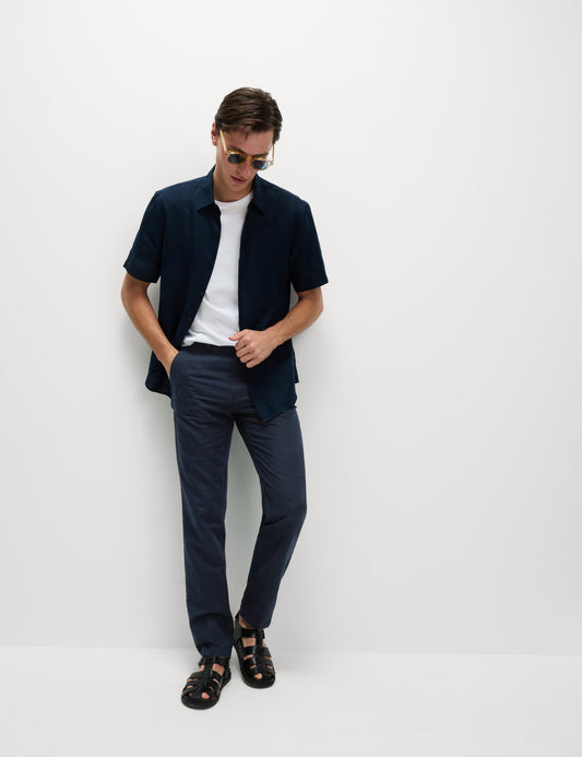Regular Fit Keten Karışımlı Chino