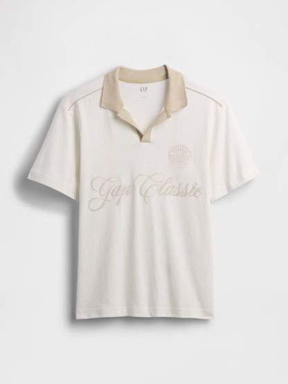 Beyaz Relaxed Gap Logo Rugby Polo T-shirt