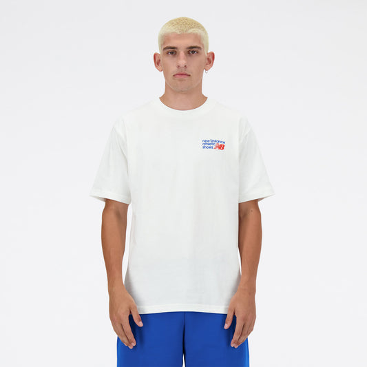 New Balance Lifestyle Erkek Beyaz T-shirt