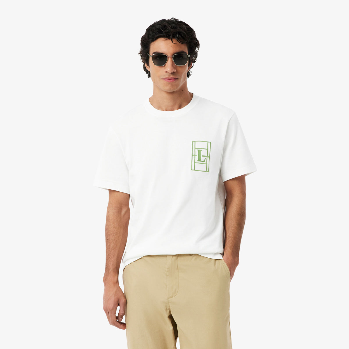 Lacoste Classic Fit Erkek Beyaz T-shirt