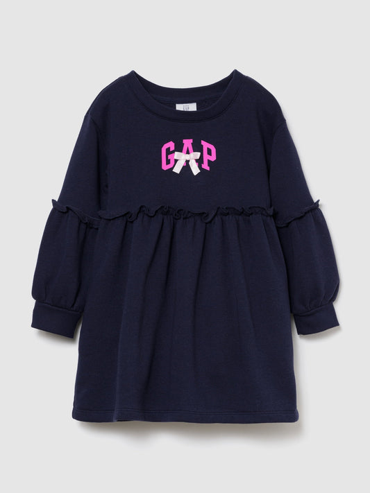 Lacivert Bow Logo Sweatshirt Elbise