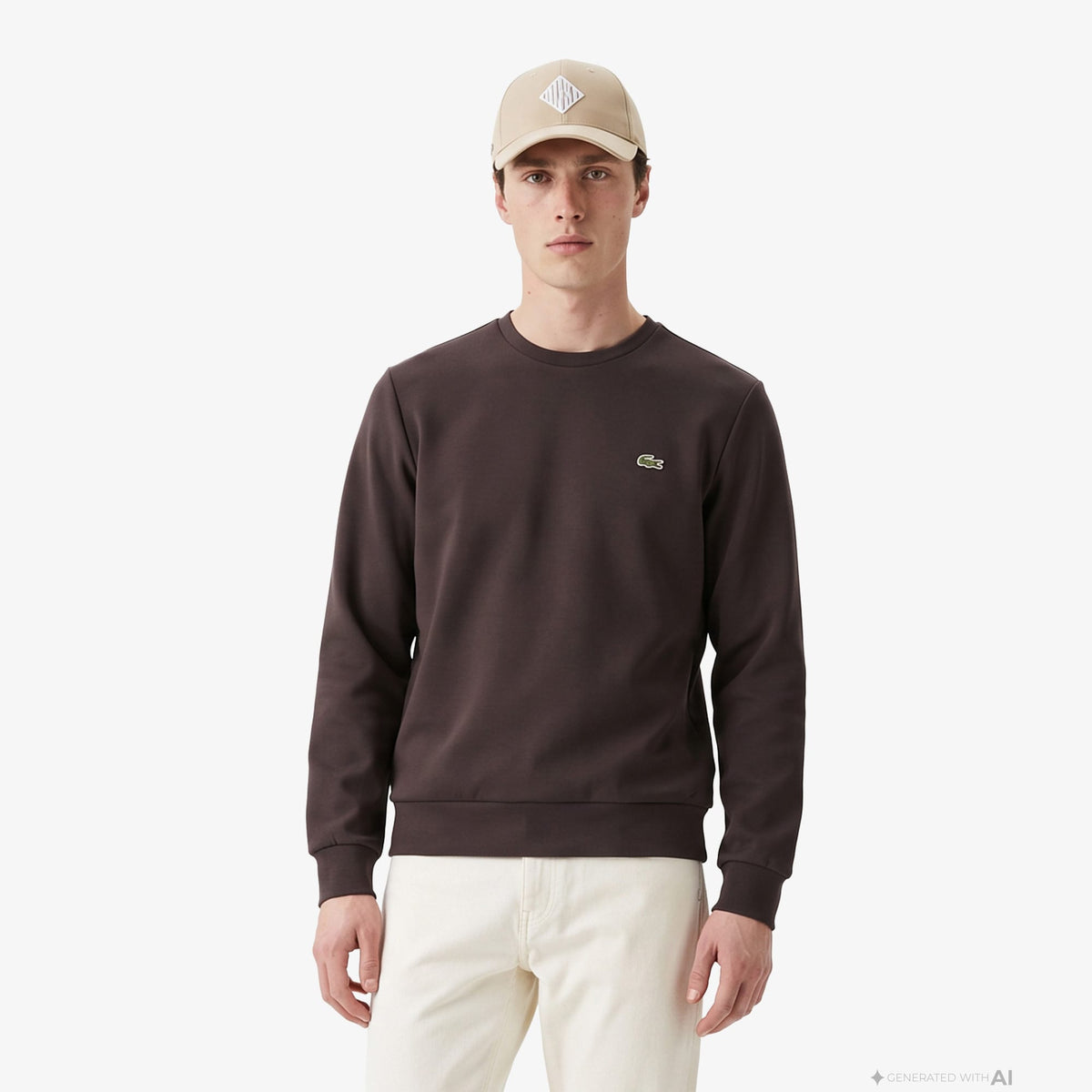 Lacoste Classic Fit Erkek Kahverengi Sweatshirt