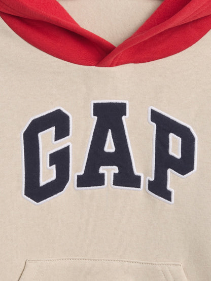 Bej Relaxed Colorblock Logo Sweatshirt