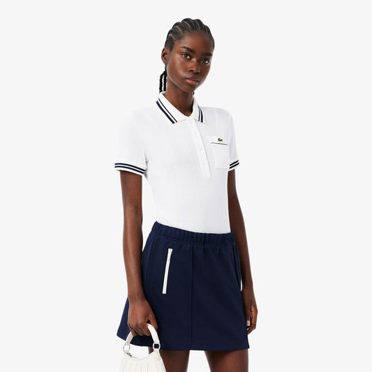Lacoste Slim Fit Kadın Beyaz Polo