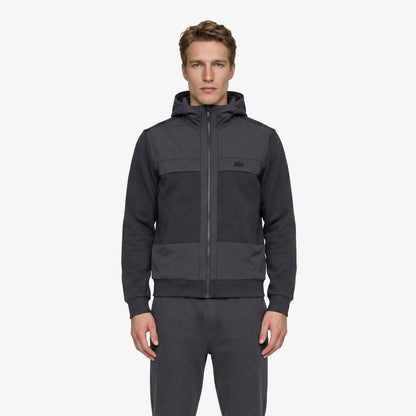 Lacoste Regular Fit Dik Yaka Renk Bloklu Erkek Gri Sweatshirt