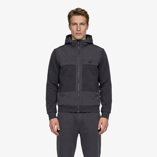 Lacoste Regular Fit Dik Yaka Renk Bloklu Erkek Gri Sweatshirt