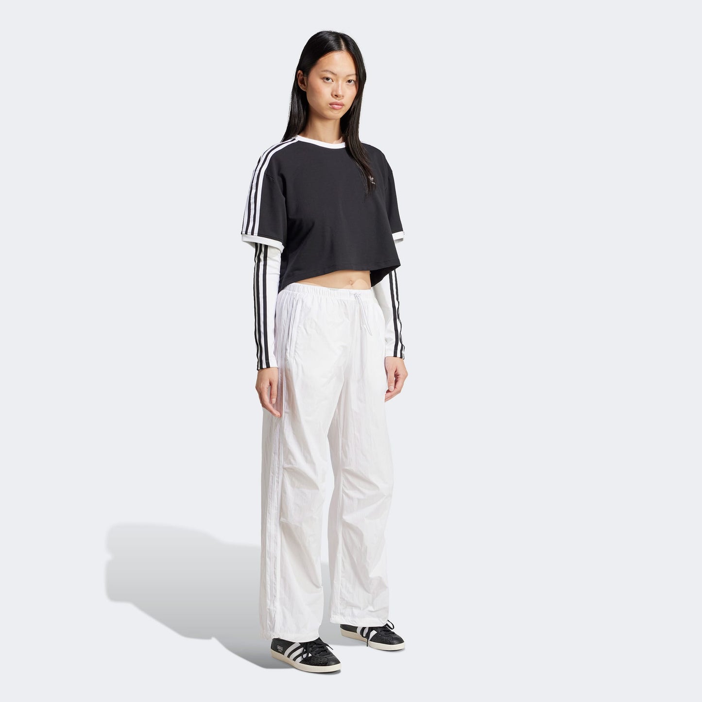 Adidas Adicolor 3 Stripes Kadın Siyah Crop T-shirt