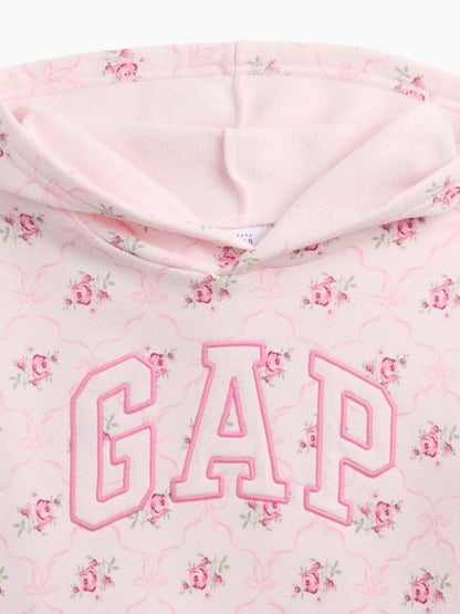 Açık Pembe Relaxed Baskılı Logo Sweatshirt