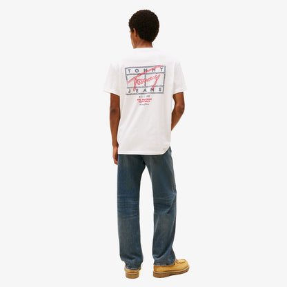 Tommy Hilfiger Regular Sign Spray Erkek Beyaz T-shirt