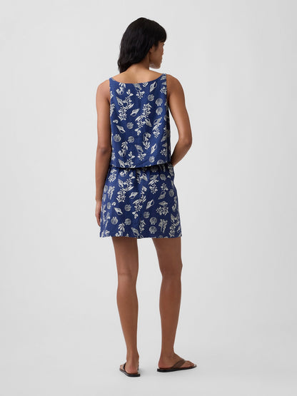 Mavi Linen-blend Pull-on Mini Etek