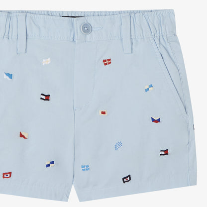 Tommy Hilfiger Allover Flag Çocuk Mavi Şort