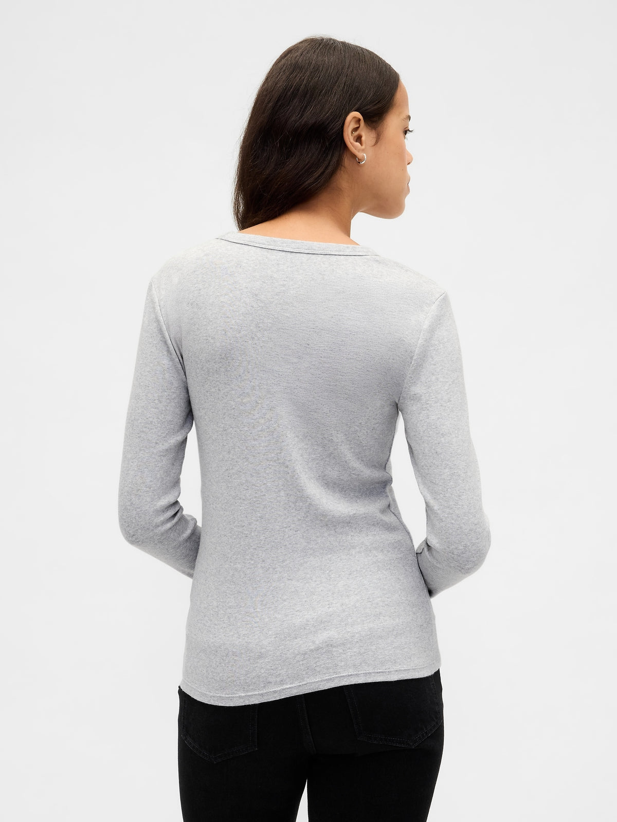 Açık Gri Modern Shrunken T-shirt