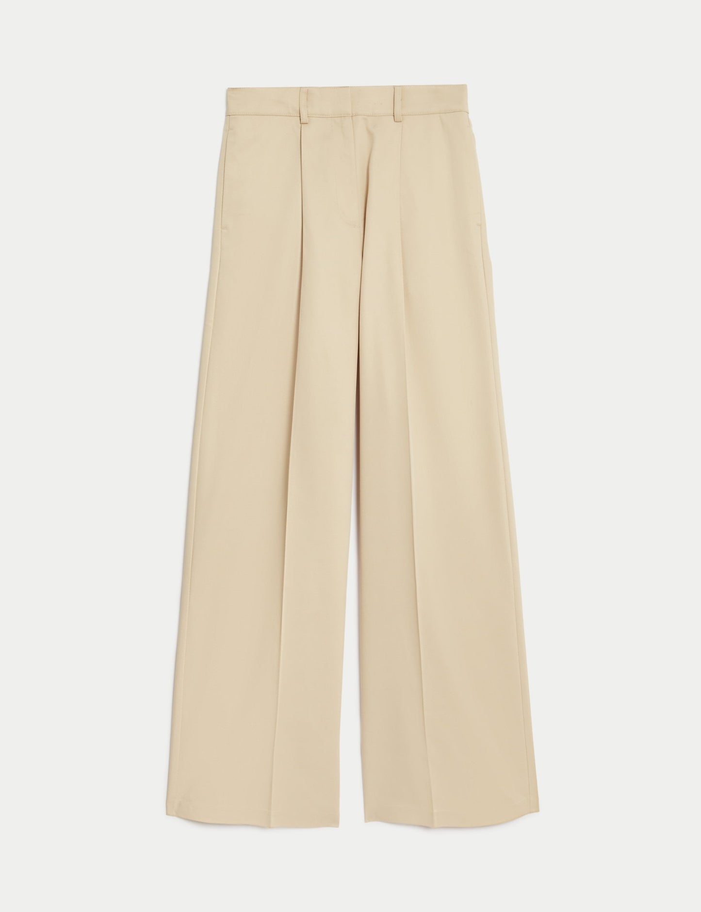Pile Detaylı Yüksek Bel Wide Leg Pantolon