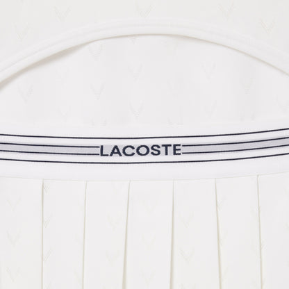 Lacoste Sport Kadın Slim Fit Kolsuz Polo Yaka Beyaz Elbise