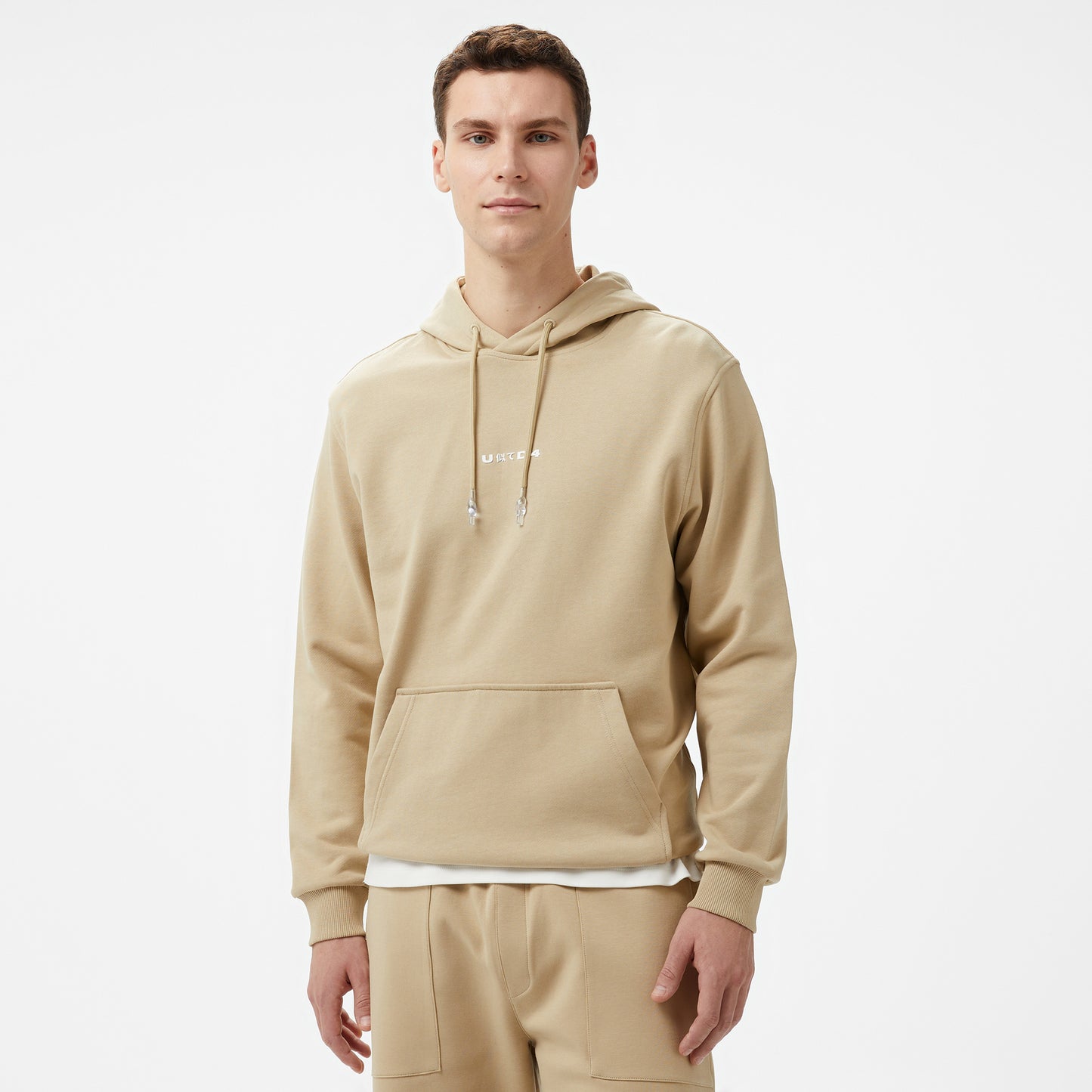 United4 1.0 Essentials Erkek Bej Hoodie