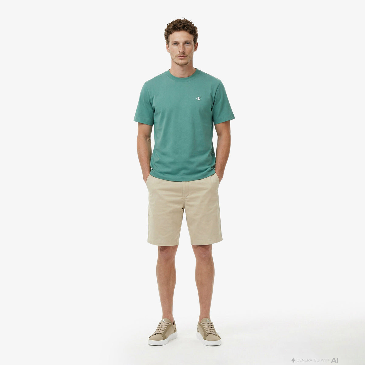 Calvin Klein Easy Monogram Erkek Yeşil T-shirt