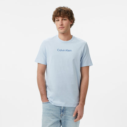 Calvin Klein Standard Logo 30s Crewnk Erkek Mavi T-shirt
