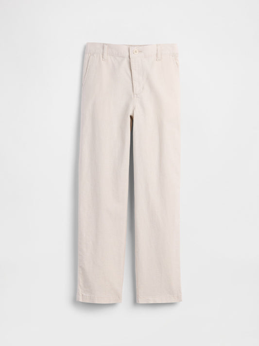 Ekru Relaxed Keten Karışımlı Pantolon