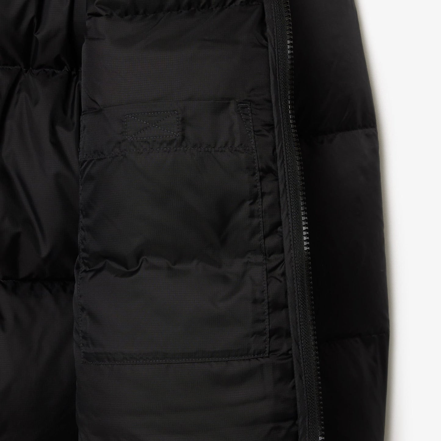 Lacoste Erkek Relaxed Fit Kapüşonlu Siyah Şişme Mont