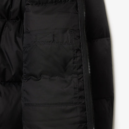 Lacoste Erkek Relaxed Fit Kapüşonlu Siyah Şişme Mont