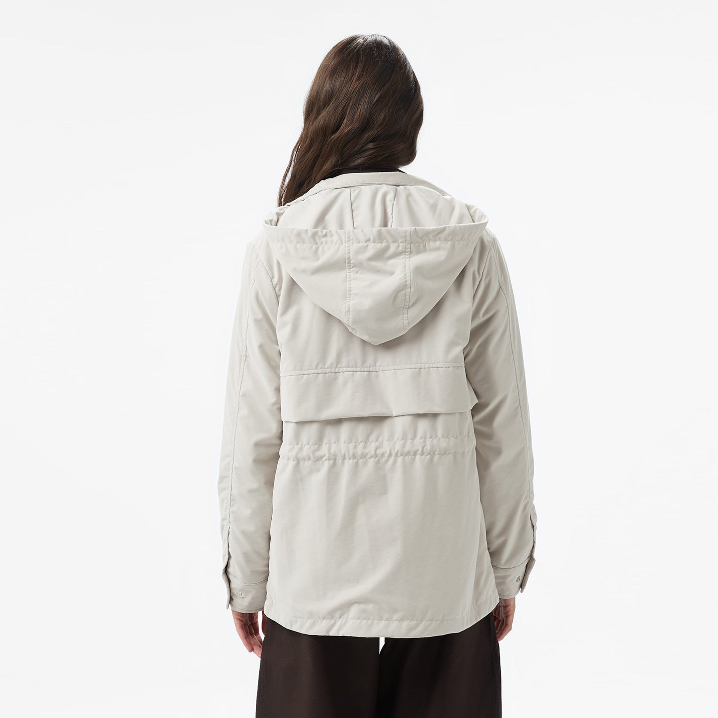 Lacoste Kadın Kapüşonlu Beyaz Mont