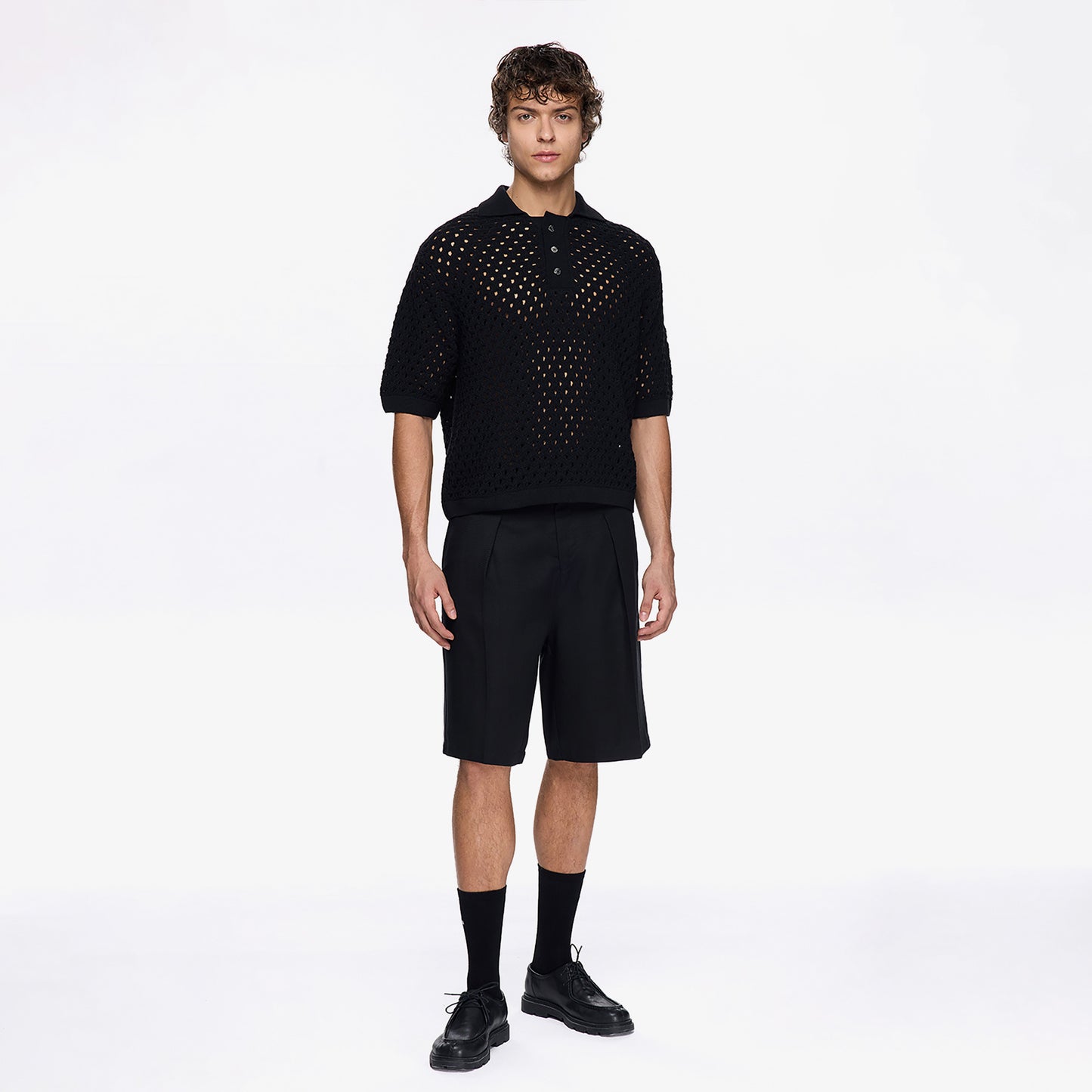 Les Benjamins Classic Knit 405 Erkek Siyah Polo