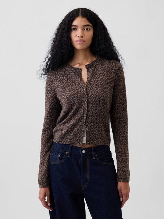 Kahverengi Cashsoft Crop Hırka