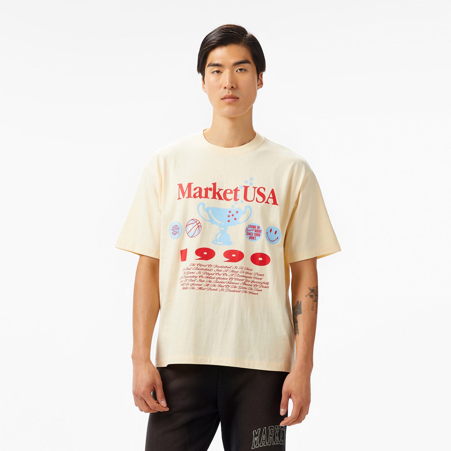 The Market Usa 1990 Unisex Krem T-shirt