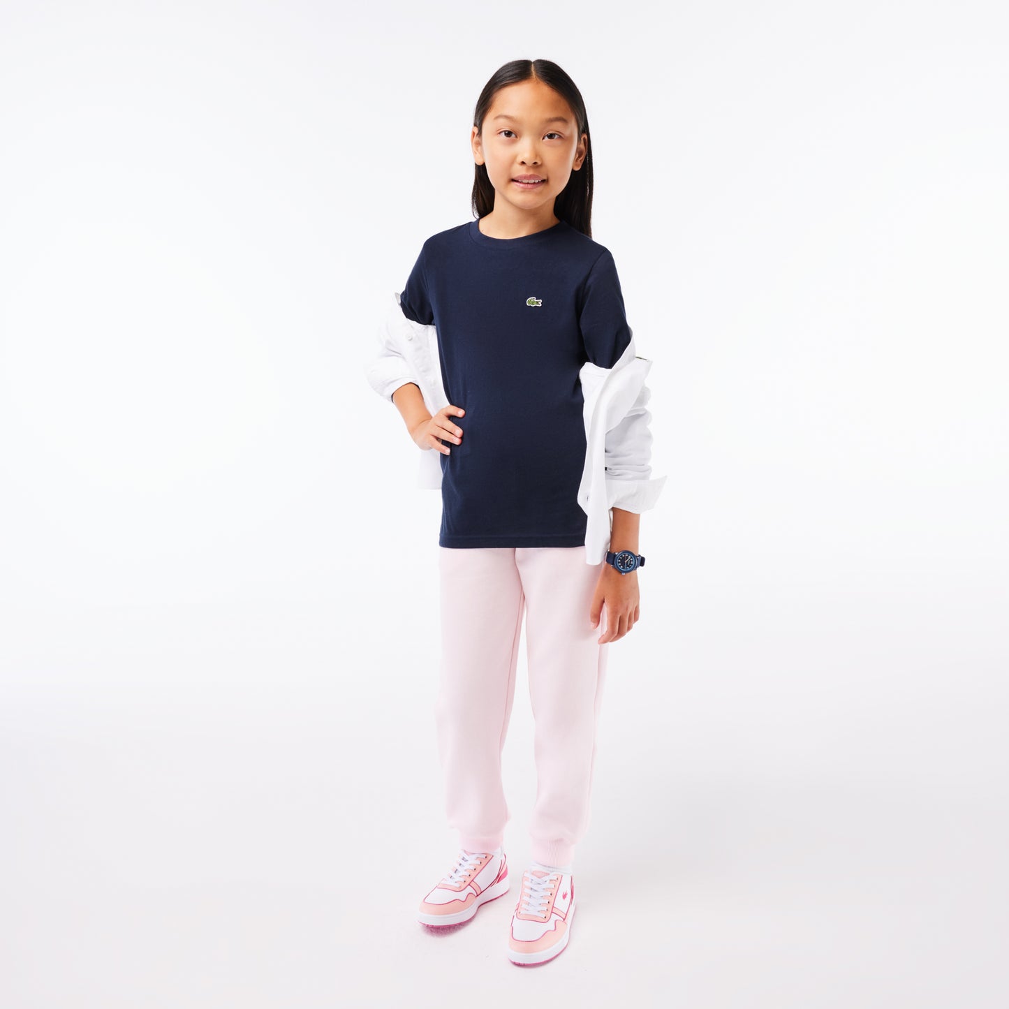 Lacoste Bisiklet Yaka Çocuk Lacivert T-shirt