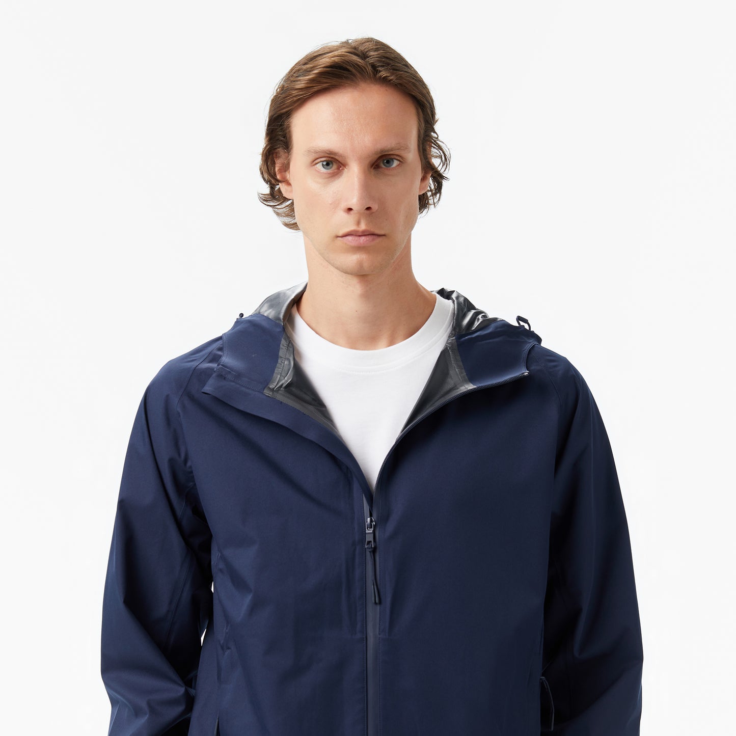 Nautica Erkek Lacivert Regular Fit Kapüşonlu Su Geçirmez Yağmurluk
