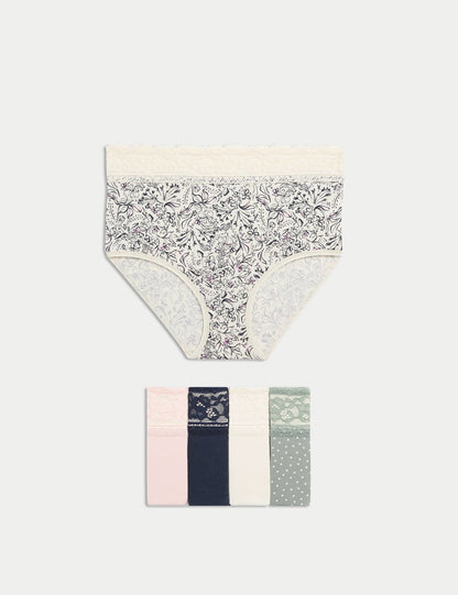 5'li Dantel Detaylı Full Brief Külot Seti