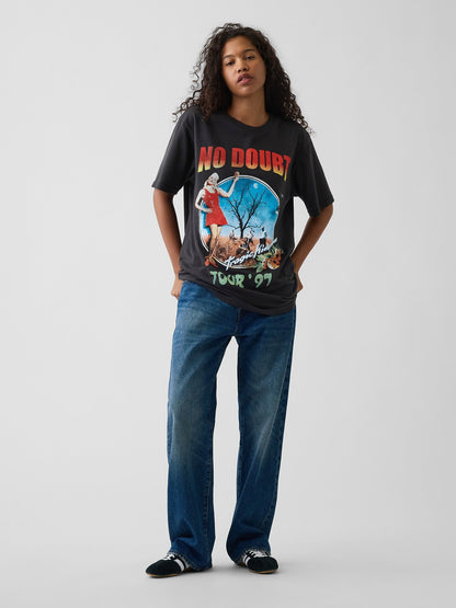 Siyah No Doubt Relaxed Grafik Baskılı T-shirt