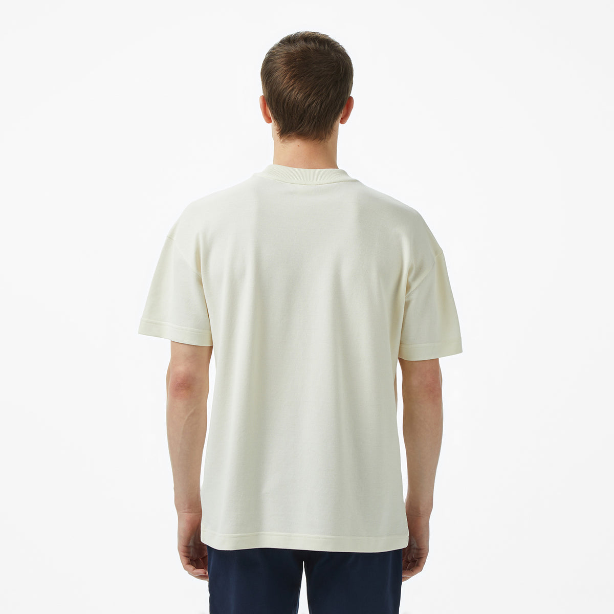 Lacoste Erkek Oversize Fit Bisiklet Yaka Baskılı Beyaz T-shirt