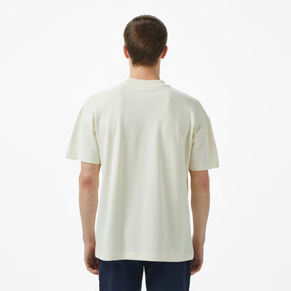 Lacoste Erkek Oversize Fit Bisiklet Yaka Baskılı Beyaz T-shirt
