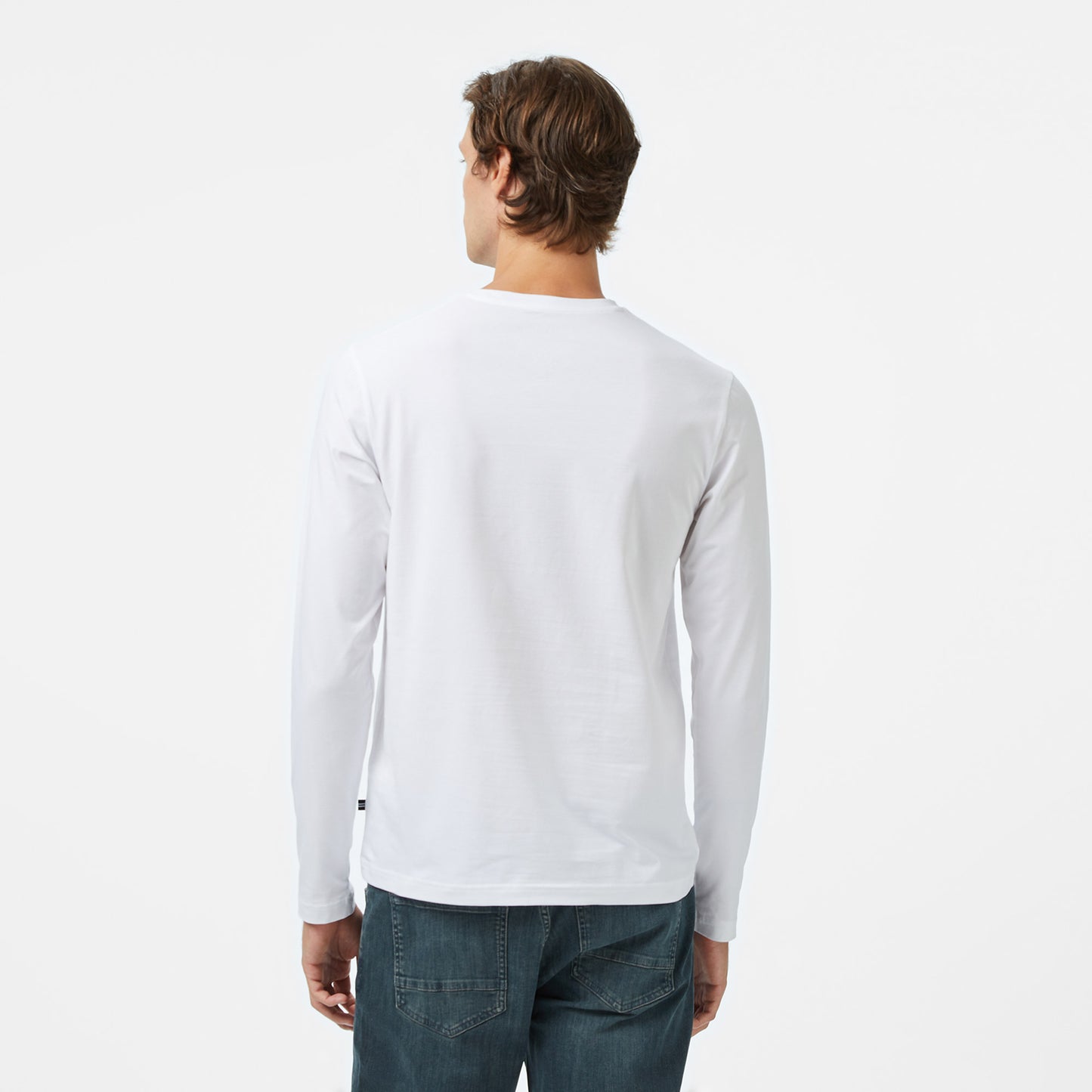 Nautica Erkek Beyaz Classic Fit Uzun Kollu T-shirt