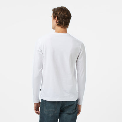 Nautica Erkek Beyaz Classic Fit Uzun Kollu T-shirt